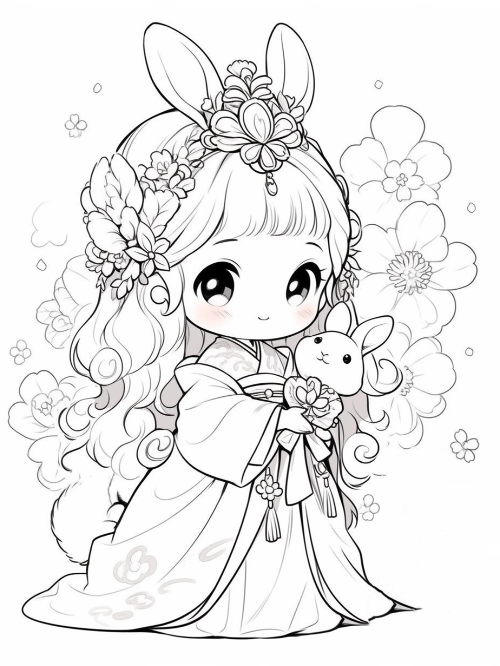 hình ảnh con thỏ anime dễ vẽ