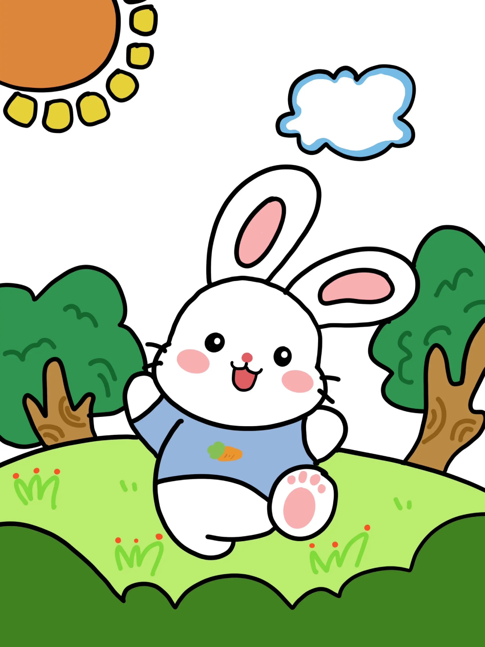 hướng dẫn vẽ chú thỏ chibi