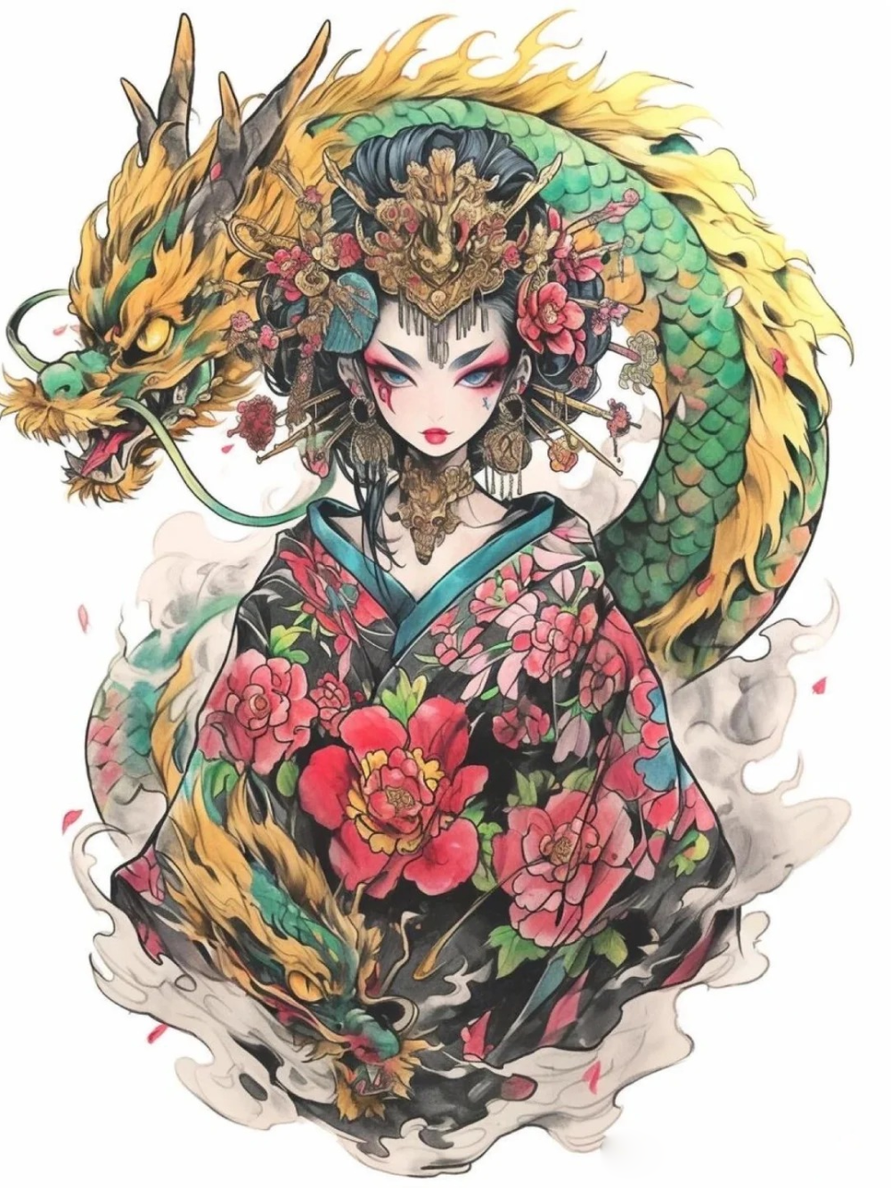 phác thảo hình vẽ rồng anime