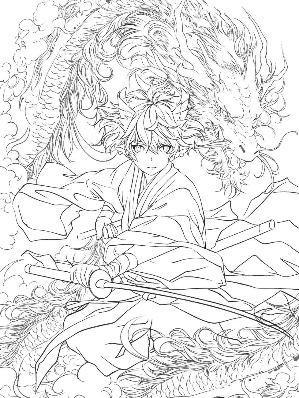 tạo hình vẽ rồng trong anime