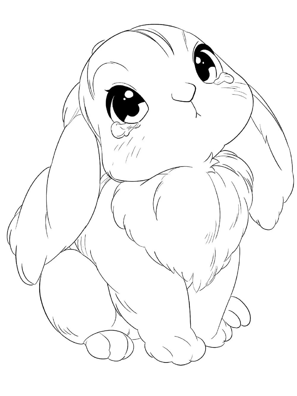 tranh vẽ anime thỏ đáng yêu