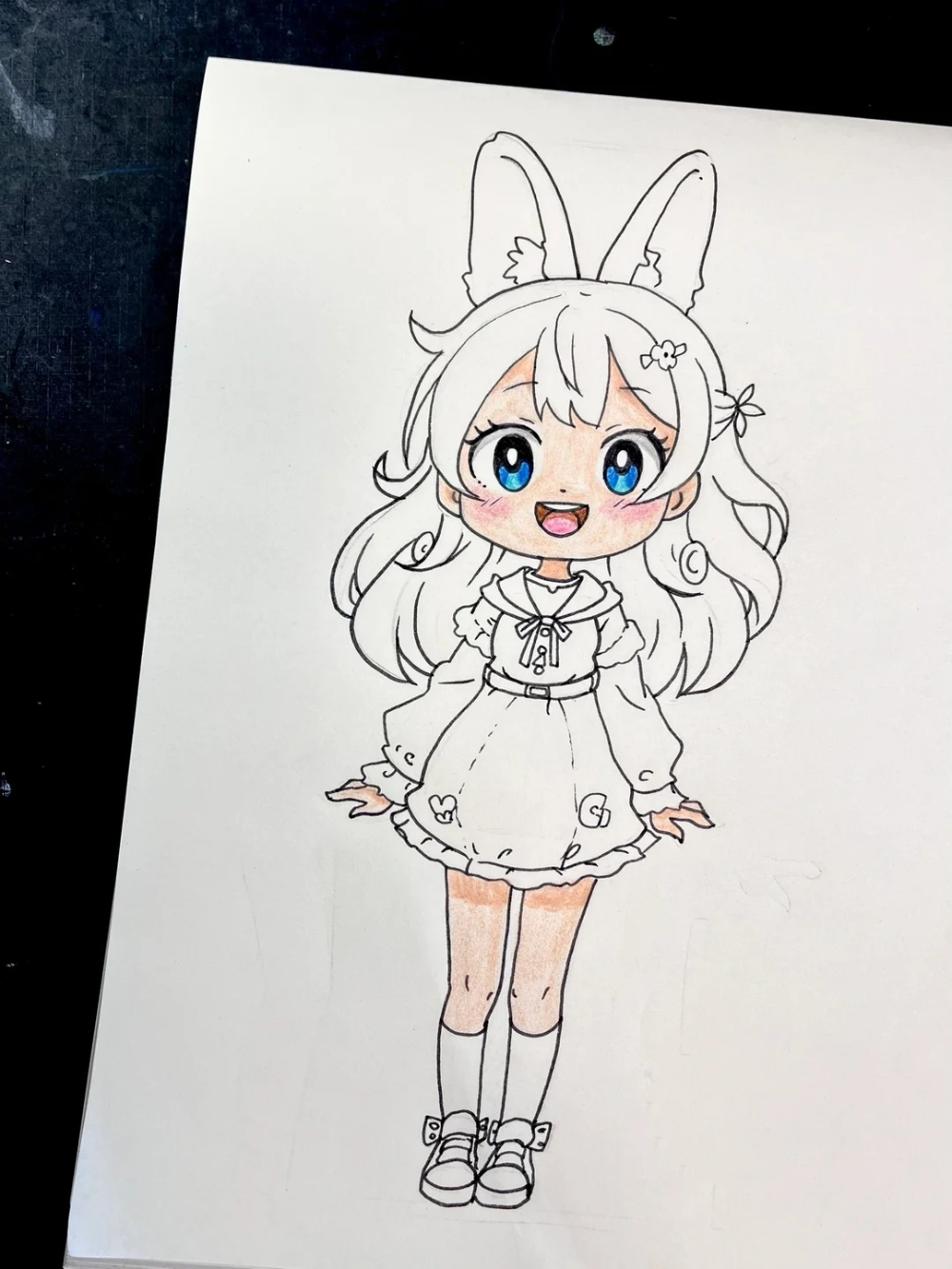 vẽ chú thỏ cute phong cách hoạt hình