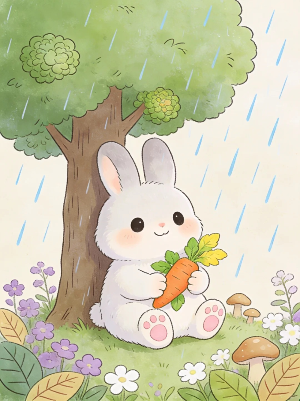 vẽ con thỏ cute đáng yêu chibi