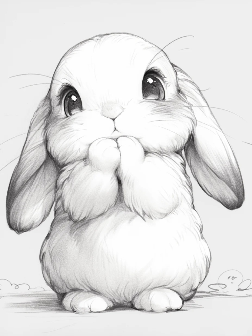 vẽ con thỏ cute phong cách kawaii