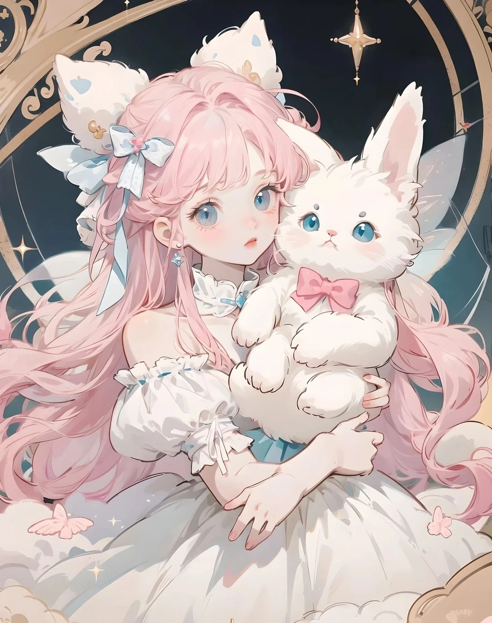 loli anime đáng yêu với mái tóc dài xinh
