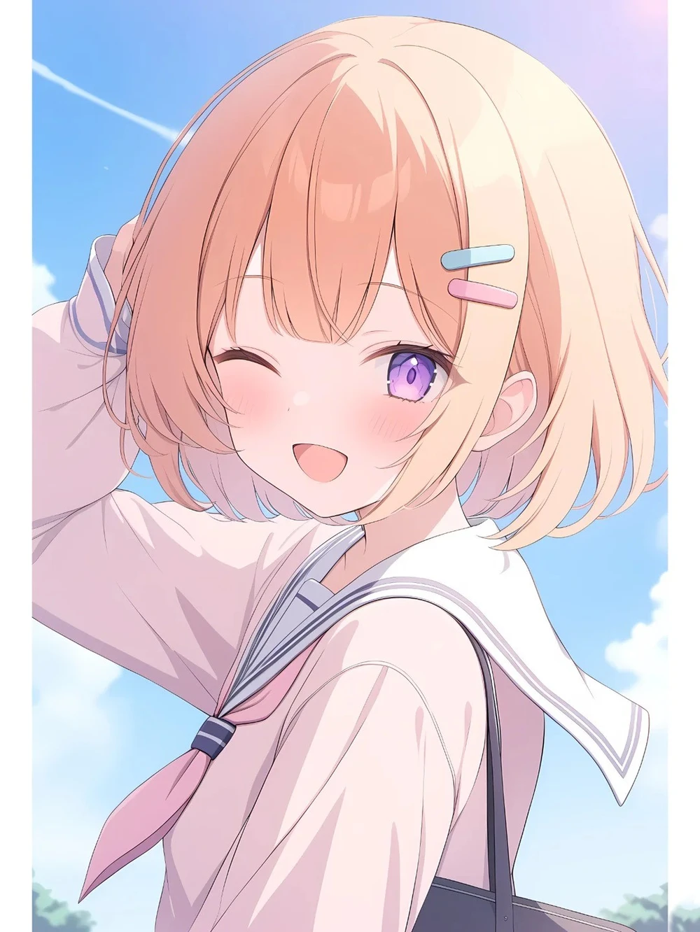 loli anime kawaii với nụ cười tươi