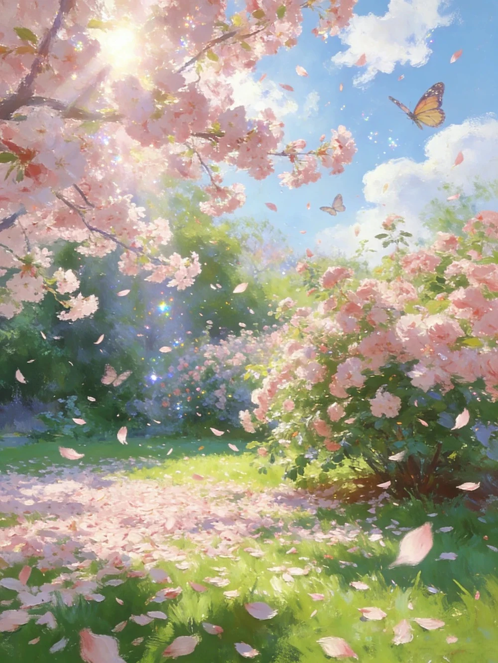 vườn hoa anime vẽ đẹp nghệ thuật